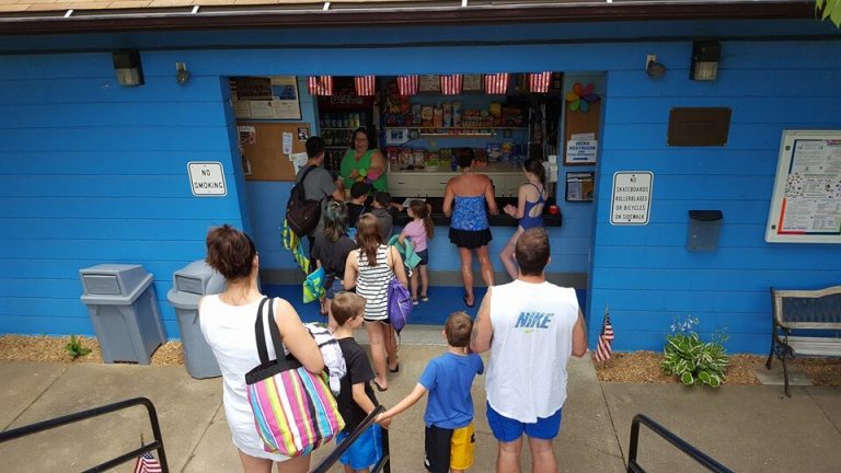 EDCO Park & Pool Concession stand with employees and customers