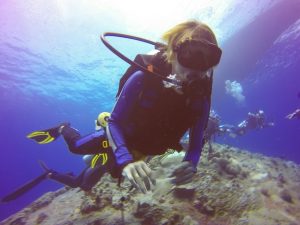 scuba diver under water