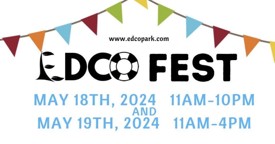EDCO Fest Banner with logos, event dates, and website URL